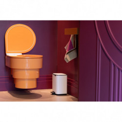 Кош за боклук Brabantia Bo Pedal 1010118, 7 л, Плавно затваряне, Гумирана основа, Бял