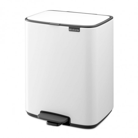 Кош за боклук Brabantia Bo Pedal 1010119, 12 л, Леко затваряне, Противоплъзгаща основа, Бял