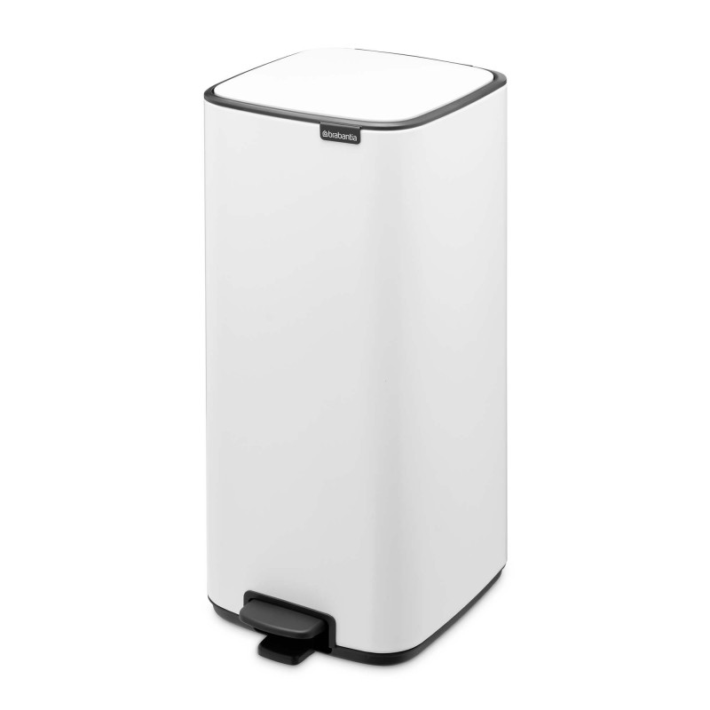 Кош за боклук Brabantia Bo Pedal 1010120, 30 л, Леко затваряне, Противоплъзгаща основа, Бял