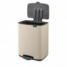 Кош за боклук Brabantia Bo Pedal 1010123, 12 л, Леко затваряне, Противоплъзгаща основа, Бежов