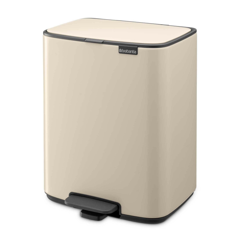 Кош за боклук Brabantia Bo Pedal 1010123, 12 л, Леко затваряне, Противоплъзгаща основа, Бежов