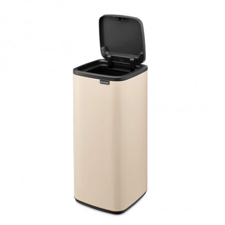 Кош за боклук Brabantia Bo Touch 1010125, 30 л, Плавно и безшумно отваряне, Голям отвор, Бежов