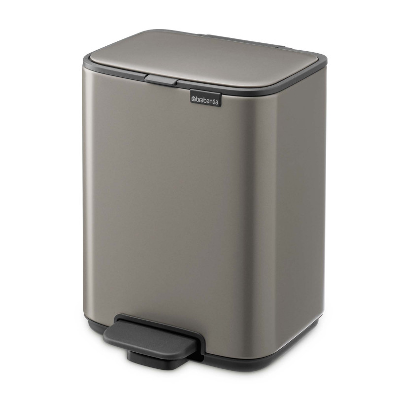 Кош за боклук Brabantia Bo Pedal 1010126, 4 л, Леко затваряне, Противоплъзгаща основа, Сив