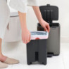 Кош за боклук Brabantia Bo Pedal 1010127, 7 л, Плавно затваряне, Гумирана основа, Тъмносив