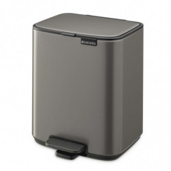 Кош за боклук Brabantia Bo Pedal 1010127, 7 л, Плавно затваряне, Гумирана основа, Тъмносив