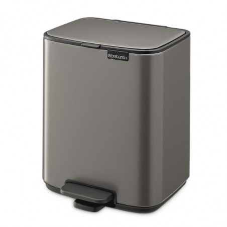 Кош за боклук Brabantia Bo Pedal 1010127, 7 л, Плавно затваряне, Гумирана основа, Тъмносив