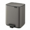 Кош за боклук Brabantia Bo Pedal 1010127, 7 л, Плавно затваряне, Гумирана основа, Тъмносив
