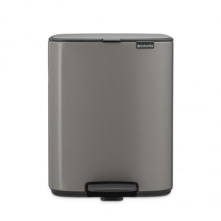 Кош за боклук Brabantia Bo Pedal 1010128, 12 л, Леко затваряне, Противоплъзгаща основа, Платинено сив