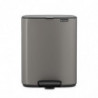 Кош за боклук Brabantia Bo Pedal 1010128, 12 л, Леко затваряне, Противоплъзгаща основа, Платинено сив