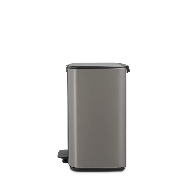 Кош за боклук Brabantia Bo Pedal 1010128, 12 л, Леко затваряне, Противоплъзгаща основа, Платинено сив