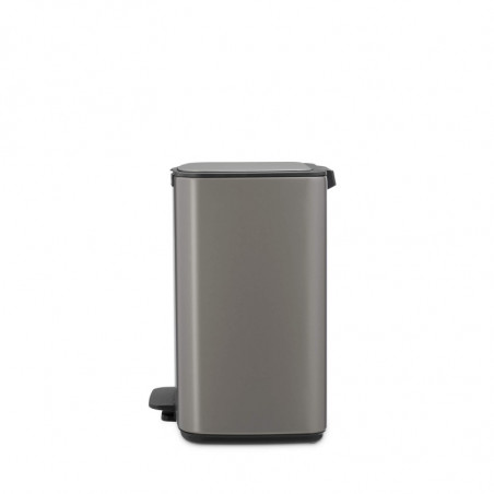 Кош за боклук Brabantia Bo Pedal 1010128, 12 л, Леко затваряне, Противоплъзгаща основа, Платинено сив