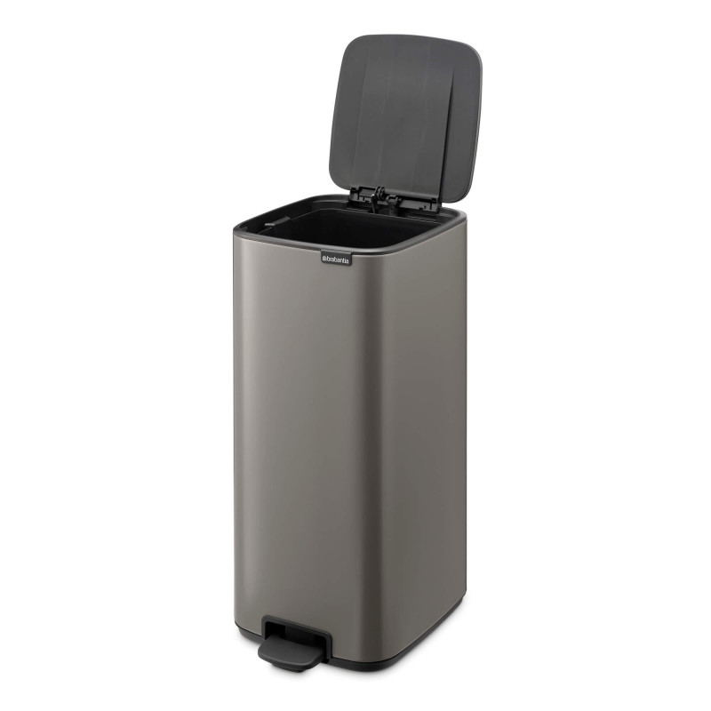 Кош за боклук Brabantia Bo Pedal 1010129, 30 л, Леко затваряне, Противоплъзгаща основа, Сив