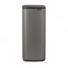 Кош за боклук Brabantia Bo Touch 1010130, 30 л, Плавно и безшумно отваряне, Голям отвор, Сив