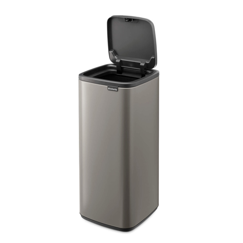 Кош за боклук Brabantia Bo Touch 1010130, 30 л, Плавно и безшумно отваряне, Голям отвор, Сив