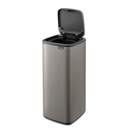 Кош за боклук Brabantia Bo Touch 1010130, 30 л, Плавно и безшумно отваряне, Голям отвор, Сив