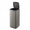 Кош за боклук Brabantia Bo Touch 1010130, 30 л, Плавно и безшумно отваряне, Голям отвор, Сив