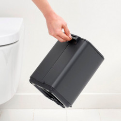 Кош за боклук Brabantia Bo Pedal 1010131, 4 л, Леко затваряне, Противоплъзгаща основа, Минерално покритие, Тъмносив