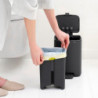 Кош за боклук Brabantia Bo Pedal 1010131, 4 л, Леко затваряне, Противоплъзгаща основа, Минерално покритие, Тъмносив