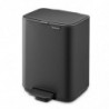 Кош за боклук Brabantia Bo Pedal 1010131, 4 л, Леко затваряне, Противоплъзгаща основа, Минерално покритие, Тъмносив