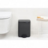 Кош за боклук Brabantia Bo Pedal 1010132, 7 л, Плавно затваряне, Гумирана основа, Минерално покритие, Тъмносив