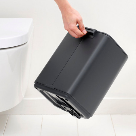 Кош за боклук Brabantia Bo Pedal 1010132, 7 л, Плавно затваряне, Гумирана основа, Минерално покритие, Тъмносив