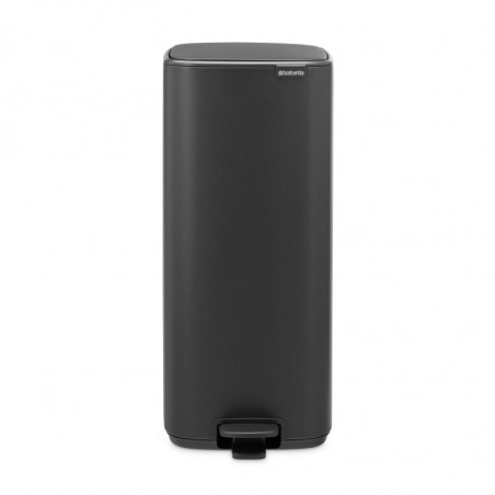 Кош за боклук Brabantia Bo Pedal 1010134, 30 л, Леко затваряне, Противоплъзгаща основа, Минерално покритие, Тъмносив