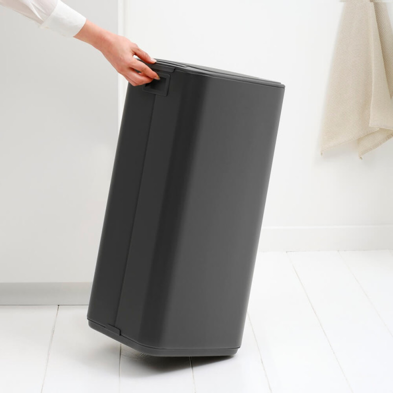 Кош за боклук Brabantia Bo Pedal 1010134, 30 л, Леко затваряне, Противоплъзгаща основа, Минерално покритие, Тъмносив