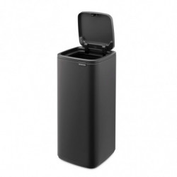 Кош за боклук Brabantia Bo Touch 1010135, 30 л, Плавно и безшумно отваряне, Голям отвор, Минерално покритие, Тъмносив