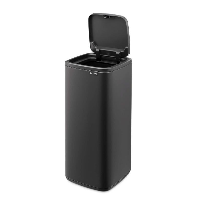 Кош за боклук Brabantia Bo Touch 1010135, 30 л, Плавно и безшумно отваряне, Голям отвор, Минерално покритие, Тъмносив