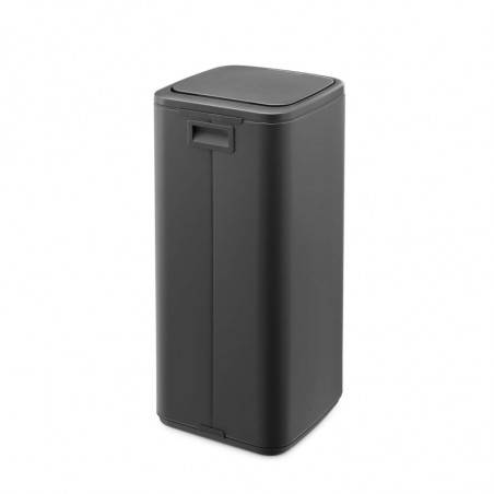 Кош за боклук Brabantia Bo Touch 1010135, 30 л, Плавно и безшумно отваряне, Голям отвор, Минерално покритие, Тъмносив