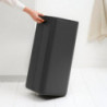 Кош за боклук Brabantia Bo Touch 1010135, 30 л, Плавно и безшумно отваряне, Голям отвор, Минерално покритие, Тъмносив