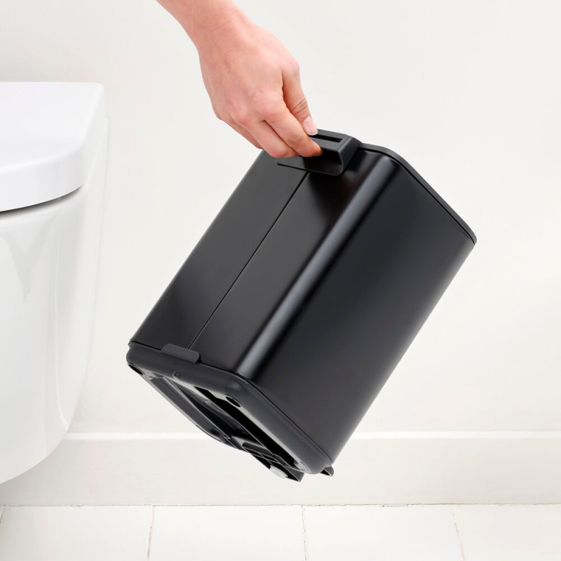 Кош за боклук Brabantia Bo Pedal 1010136, 4 л, Леко затваряне, Противоплъзгаща основа, Черен