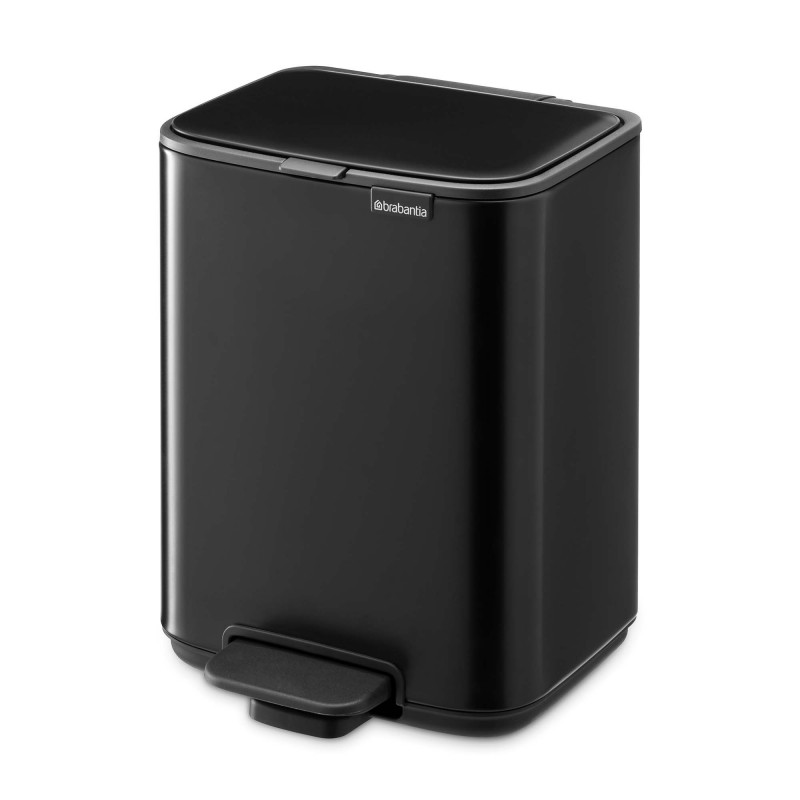 Кош за боклук Brabantia Bo Pedal 1010136, 4 л, Леко затваряне, Противоплъзгаща основа, Черен