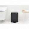 Кош за боклук Brabantia Bo Pedal 1010137, 7 л, Плавно затваряне, Гумирана основа, Черен мат