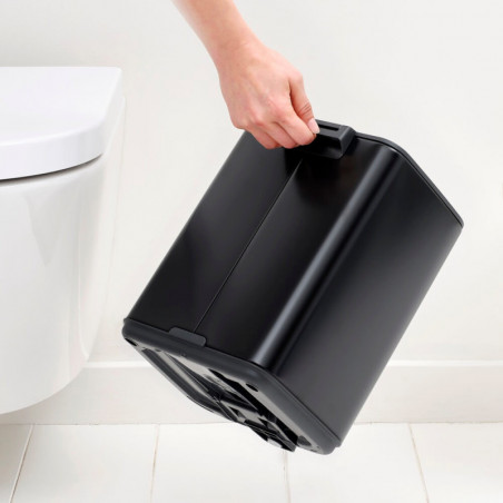 Кош за боклук Brabantia Bo Pedal 1010137, 7 л, Плавно затваряне, Гумирана основа, Черен мат