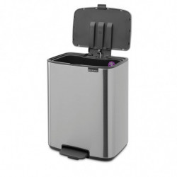 Кош за боклук Brabantia Bo Pedal 1010143, 12 л, Леко затваряне, Противоплъзгаща основа, Устойчив на пръстови отпечатъци, Инокс/Мат