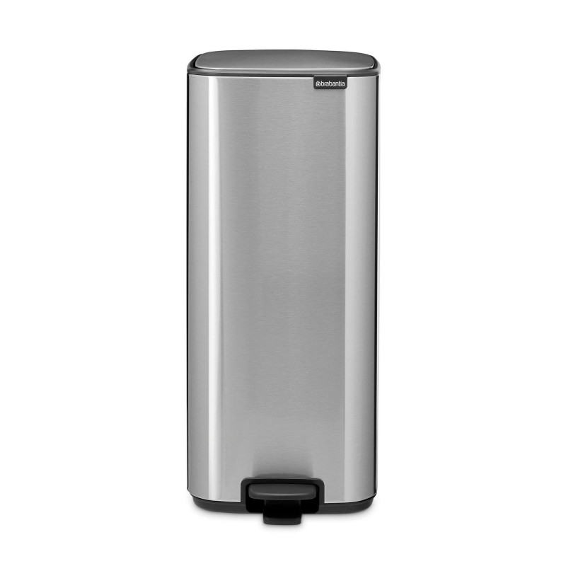 Кош за боклук Brabantia Bo Pedal 1010144, 30 л, Леко затваряне, Противоплъзгаща основа, Устойчив на пръстови отпечатъци, Инокс/Мат