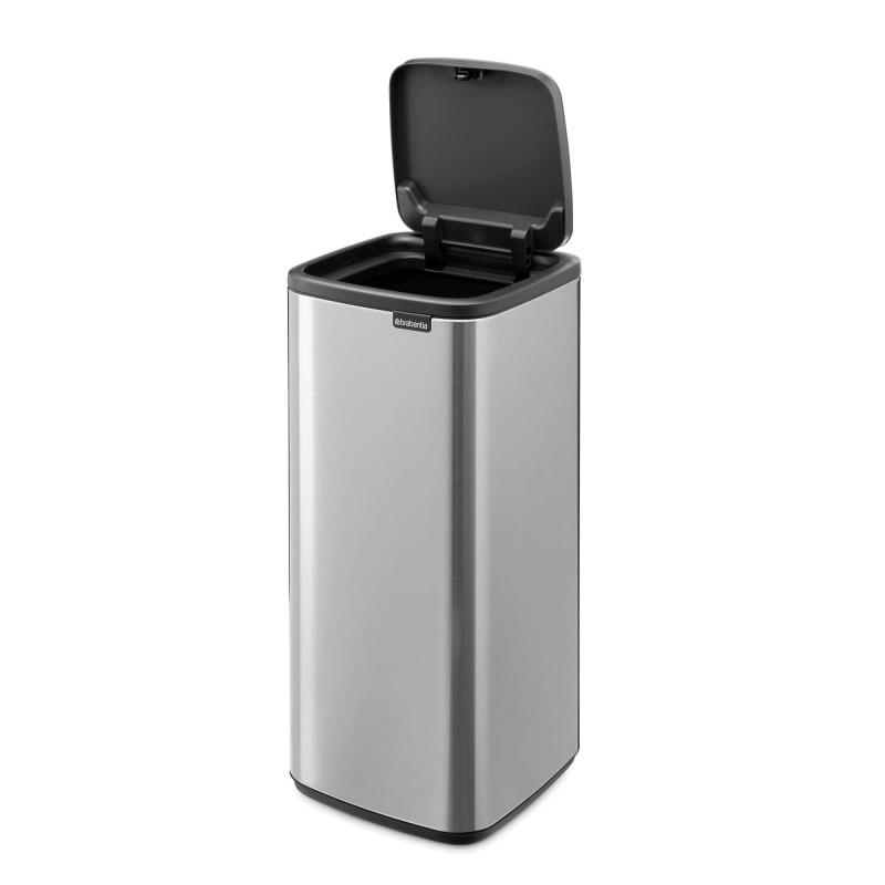 Кош за боклук Brabantia Bo Touch 1010145, 30 л, Плавно и безшумно отваряне, Голям отвор, Устойчив на пръстови отпечатъци, Инокс/Мат