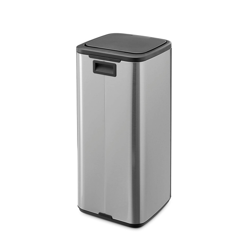 Кош за боклук Brabantia Bo Touch 1010145, 30 л, Плавно и безшумно отваряне, Голям отвор, Устойчив на пръстови отпечатъци, Инокс/Мат