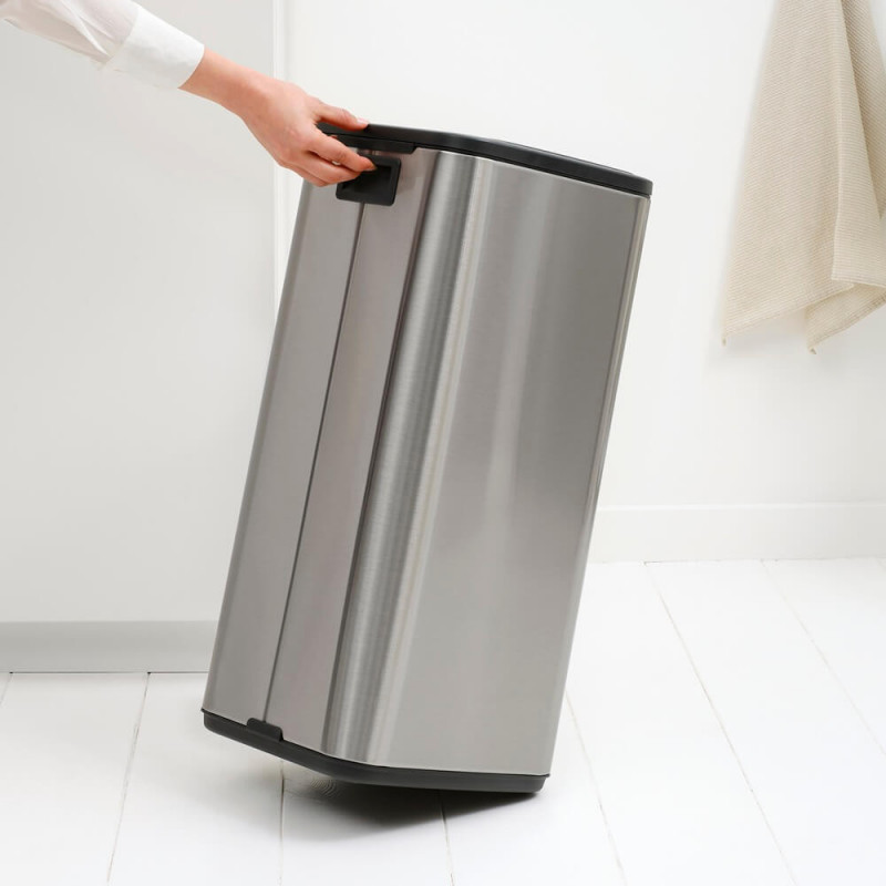 Кош за боклук Brabantia Bo Touch 1010145, 30 л, Плавно и безшумно отваряне, Голям отвор, Устойчив на пръстови отпечатъци, Инокс/Мат