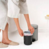 Кош за боклук с педал Brabantia NewIcon 1010433, 3 л, Плавно затваряне, Противоплъзгаща основа, Светлосив