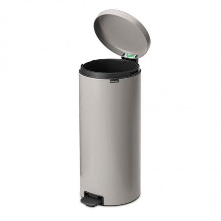 Кош за боклук с педал Brabantia NewIcon 1010442, 30 л, Плавно затваряне, Противоплъзгаща основа, Светлосив