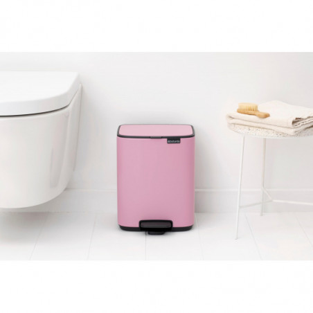 Кош за боклук Brabantia Bo Pedal 1010445, 7 л, Плавно затваряне, Гумирана основа, Розов