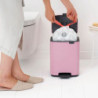 Кош за боклук Brabantia Bo Pedal 1010445, 7 л, Плавно затваряне, Гумирана основа, Розов