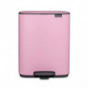 Кош за боклук Brabantia Bo Pedal 1010446, 12 л, Леко затваряне, Противоплъзгаща основа, Розов