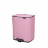 Кош за боклук Brabantia Bo Pedal 1010446, 12 л, Леко затваряне, Противоплъзгаща основа, Розов