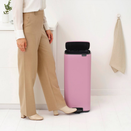 Кош за боклук Brabantia Bo Pedal 1010447, 30 л, Леко затваряне, Противоплъзгаща основа, Розов