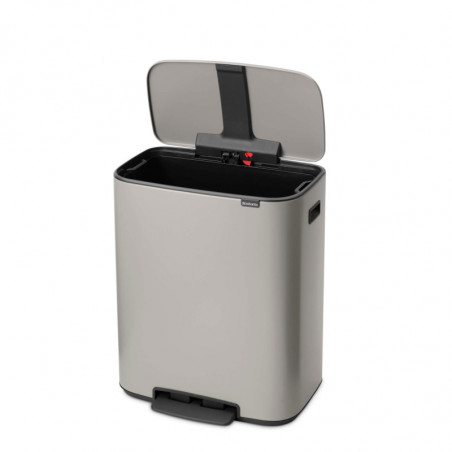 Кош за боклук Brabantia Bo Pedal 1010448, 60 л, Леко затваряне, Противоплъзгаща основа, Светлосив