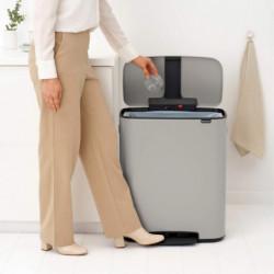Кош за боклук Brabantia Bo Pedal 1010448, 60 л, Леко затваряне, Противоплъзгаща основа, Светлосив