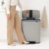 Кош за боклук Brabantia Bo Pedal 1010448, 60 л, Леко затваряне, Противоплъзгаща основа, Светлосив